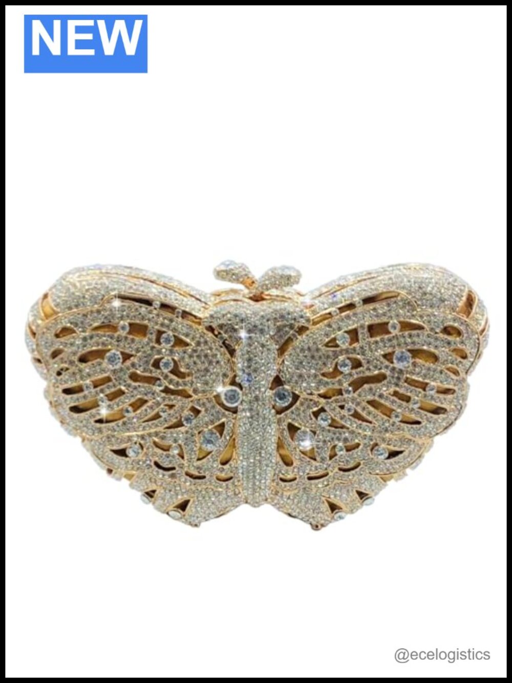 Rhinestone Butterfly Clutch Purse Women Crystal Evening Bag